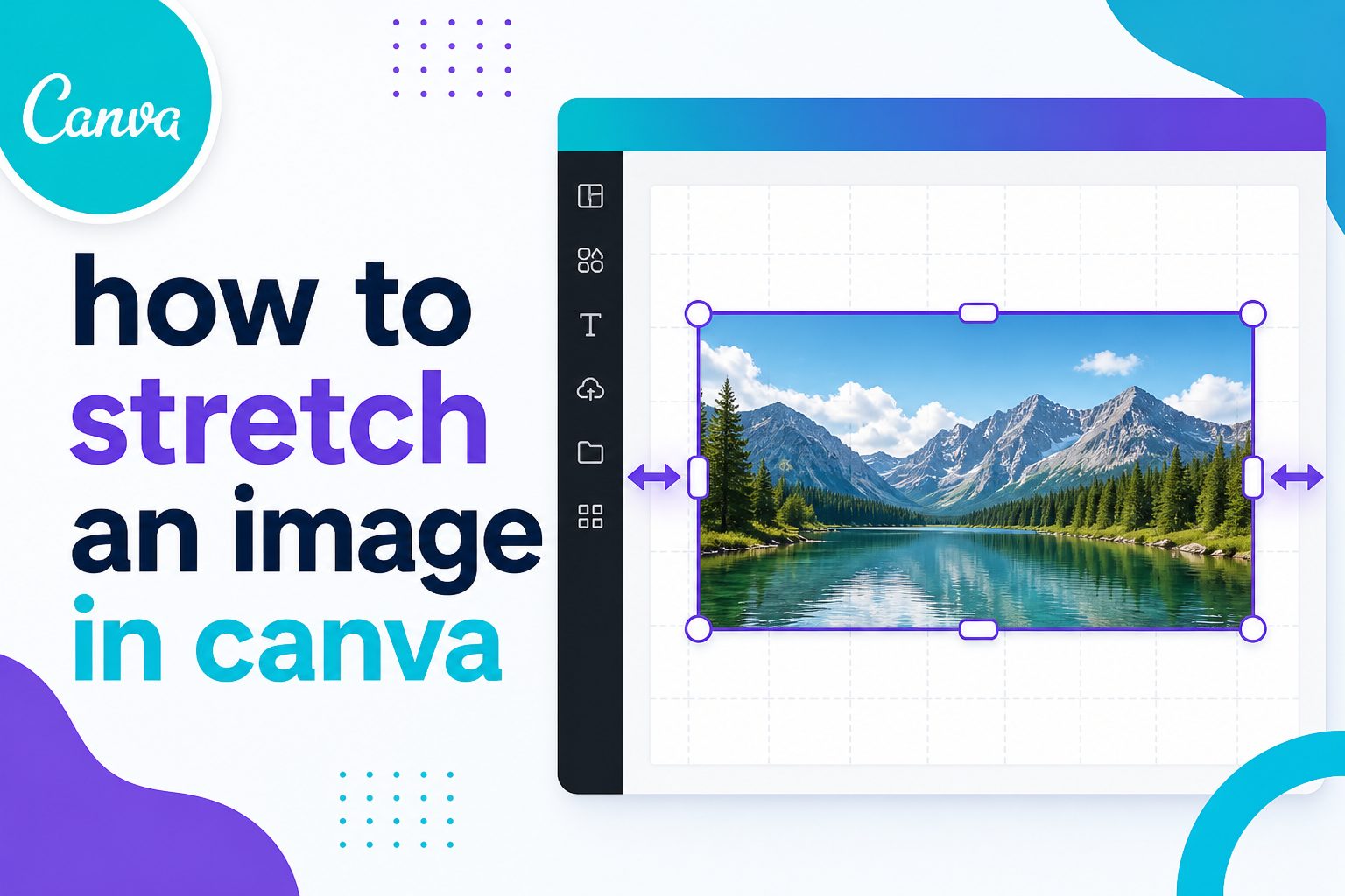 Canva editor showing an image being stretched with corner handles
